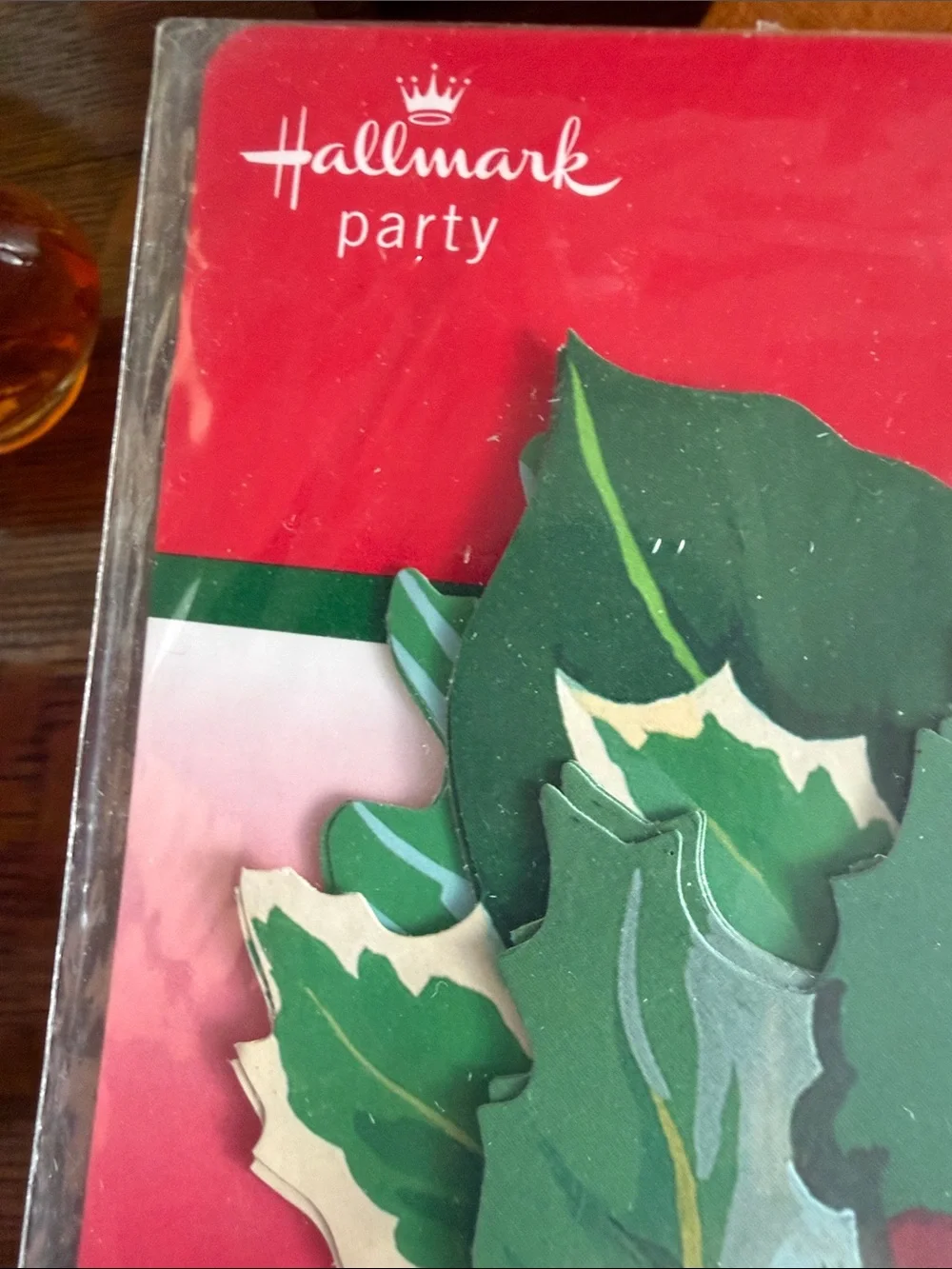 Hallmark Green and Red Holly Doilies - Festive Paper Accents